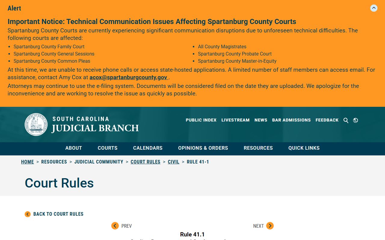 Darlington County Clerk of Court records sealing rule image