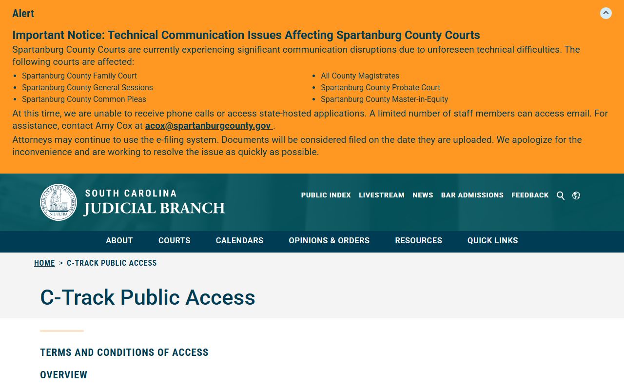 Darlington County court records appellate C-Track public access
