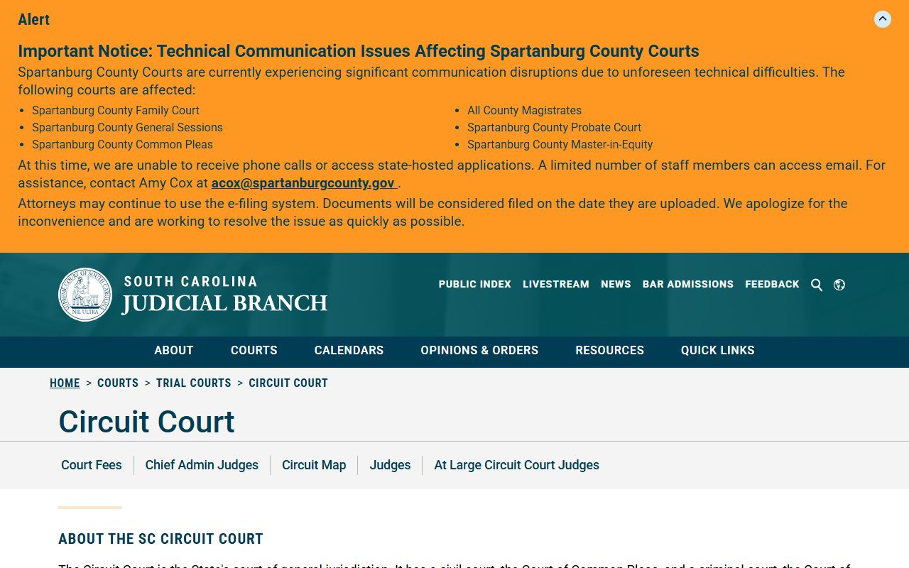 Darlington County court records Circuit Court overview