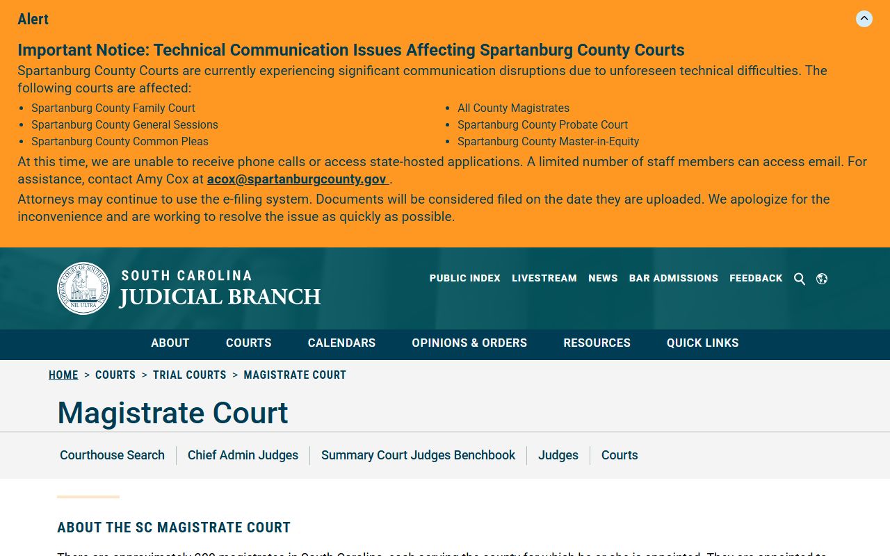 Darlington County Circuit Court records and Magistrate Court overview