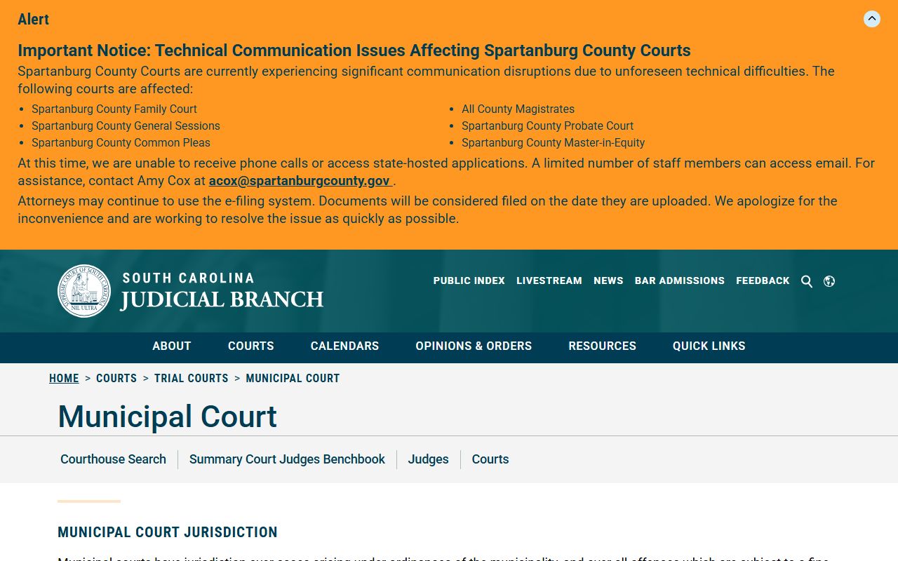 Darlington County Circuit Court records and Municipal Court overview
